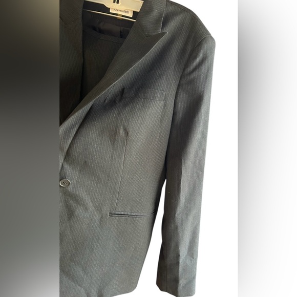 NWT Calvin Klein blue pinstripe skirt suit Sz 10 - Picture 3 of 10